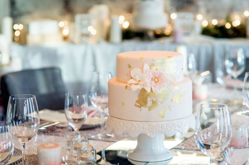Blush and Gold Calgary Wedding Cake