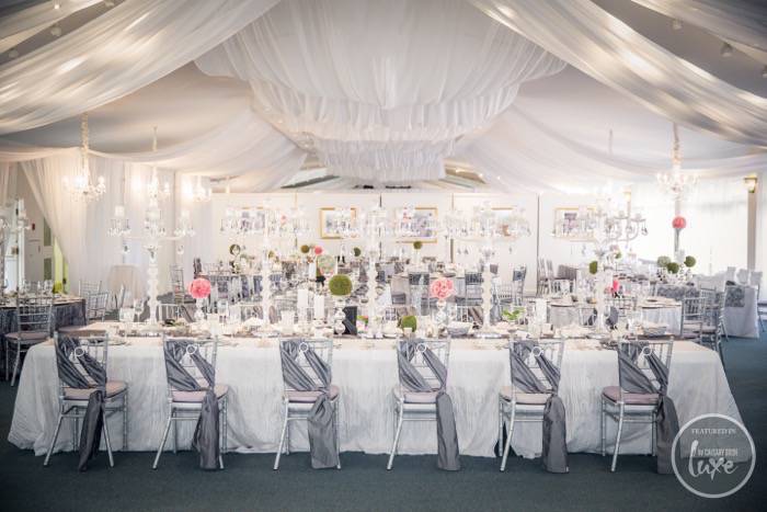 Silver and White Wedding Recpetion