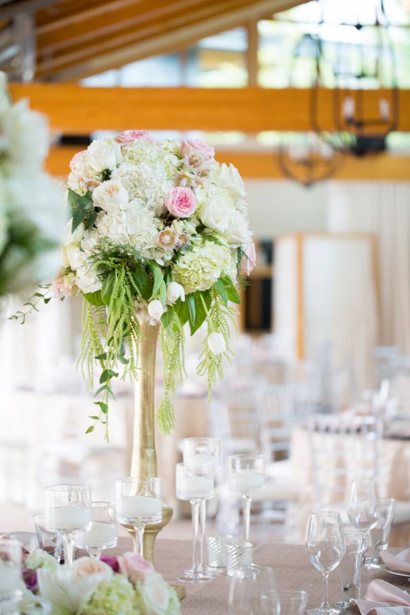 Towering Pink and Ivory Centre Piece