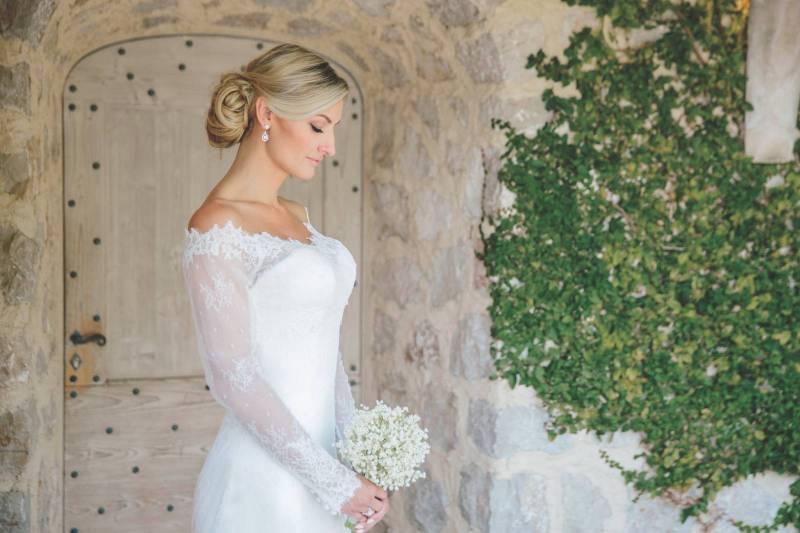 Classic Wedding Dress with Lace Sleeves