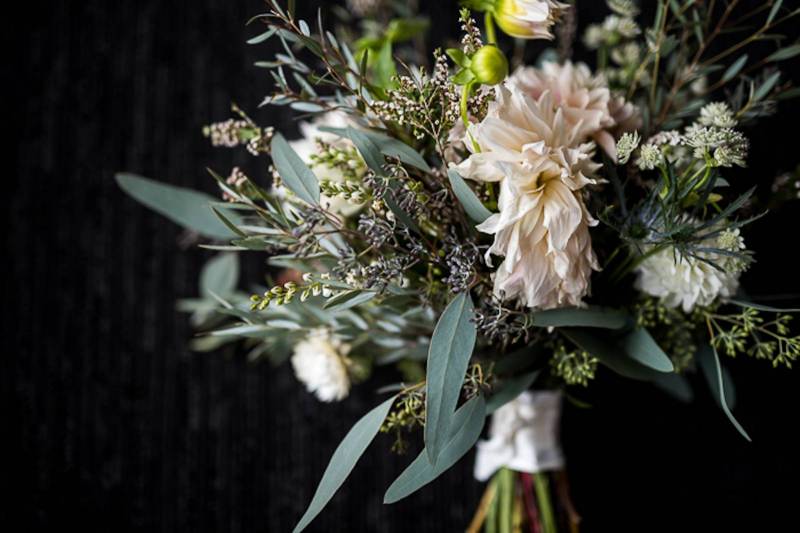 White, Blush, Lavender Wedding Bouquet