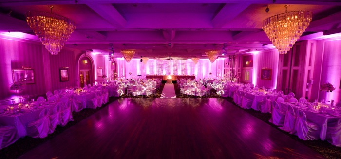 pink wedding reception