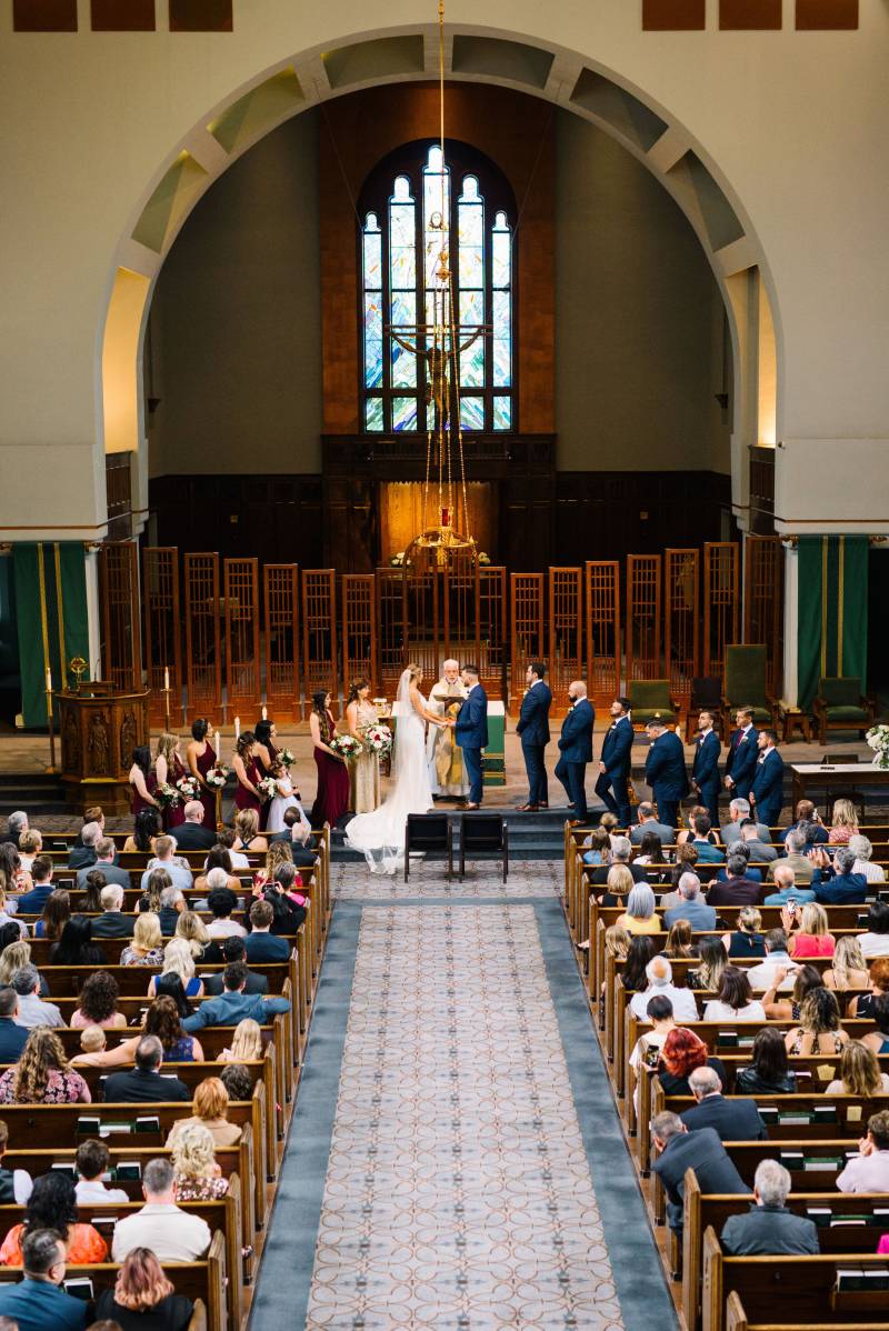 Church wedding venue ceremony and guests 